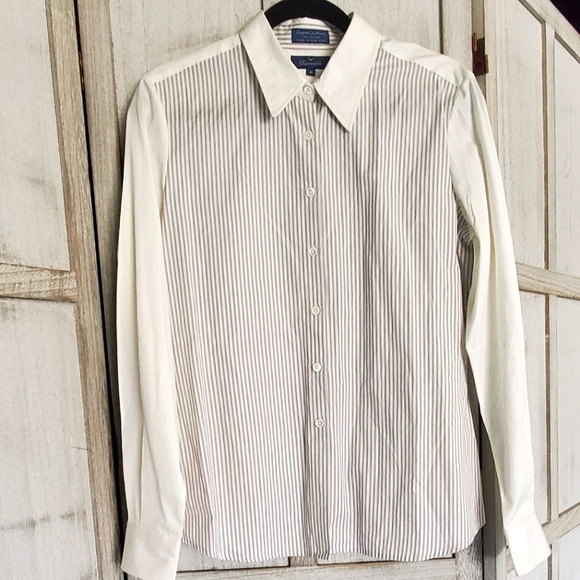 Faconnable white pinstripe and flowers - Picture 2 of 7